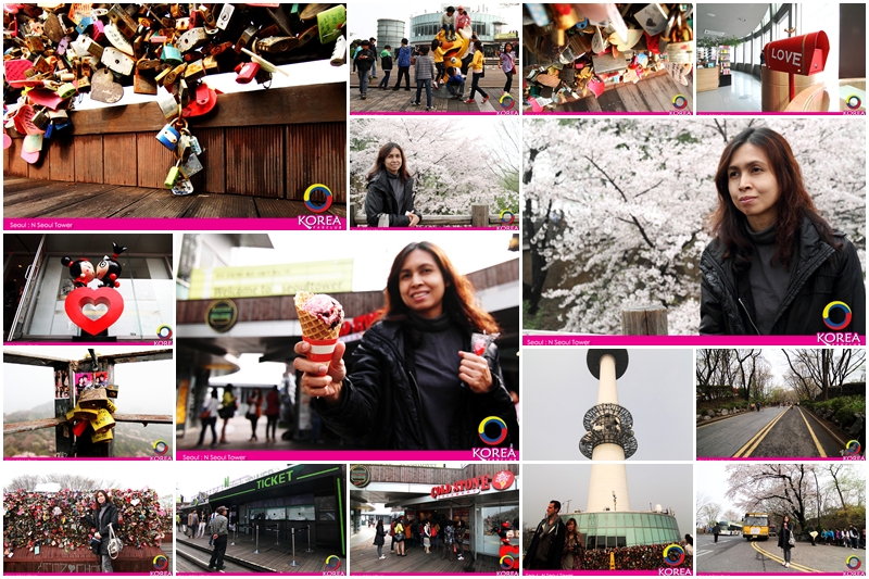 N Seoul Tower หอคอยกรุงโซล ในวันดอกไม้ผลิ