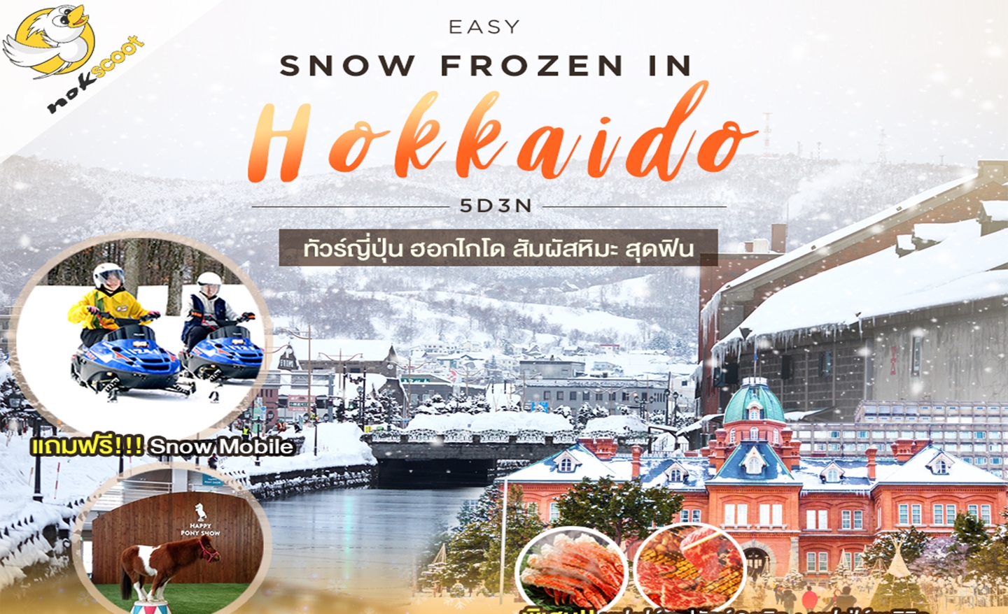 ทัวร์ญี่ปุ่น Easy Snow Frozen In Hokkaido 5D3N มีฟรีเดย์ (ม.ค.-มี.ค.63)